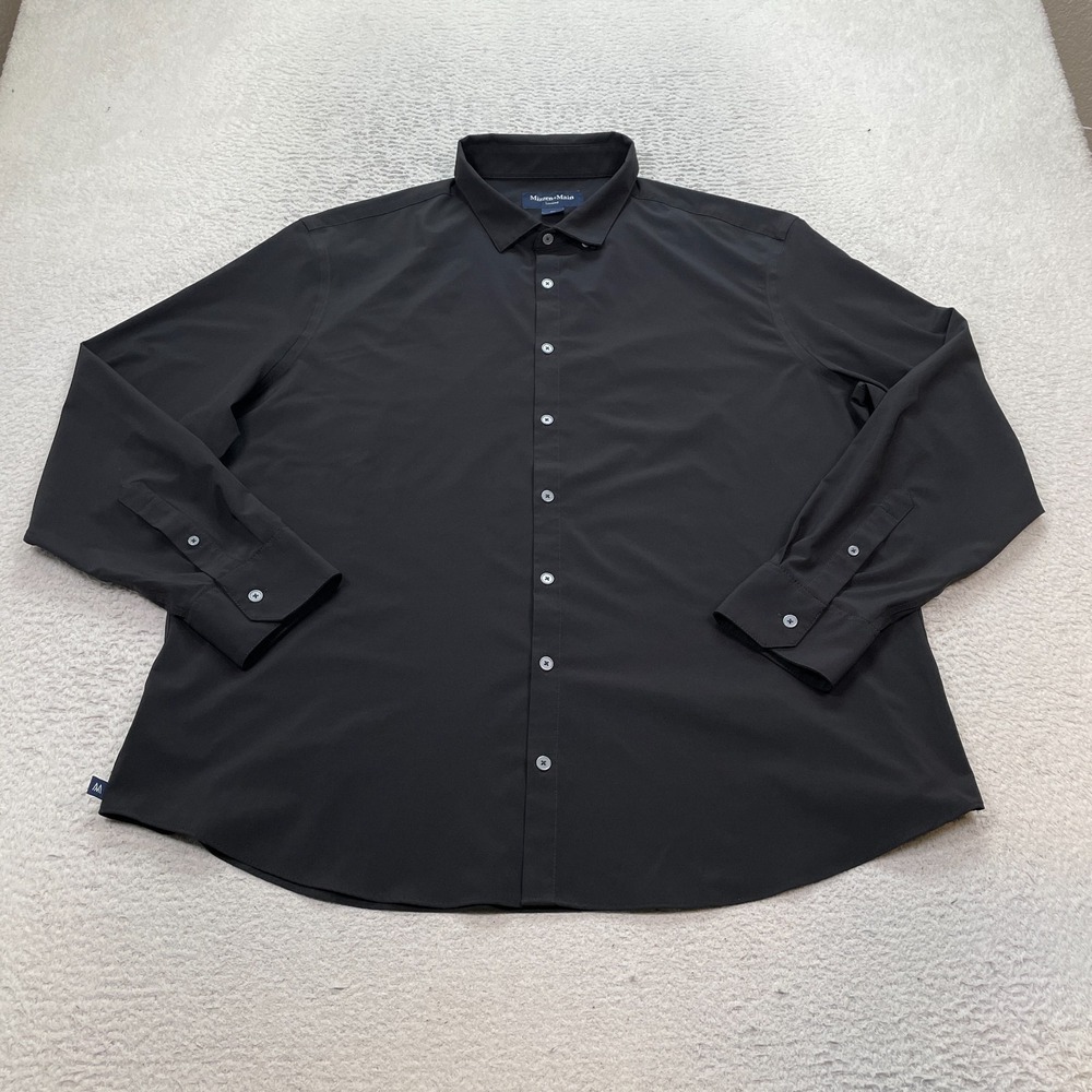 MIzzen Main Leeward Dress Shirt Men's Size 2XL Black Classic No Tuck